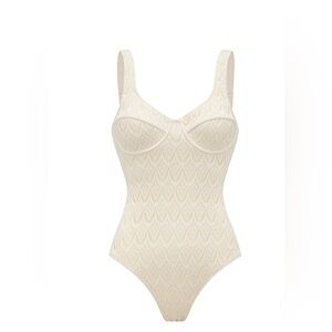 NWT Yukari Swim Hilda One Piece white/Cream Lace bathing suit Medium